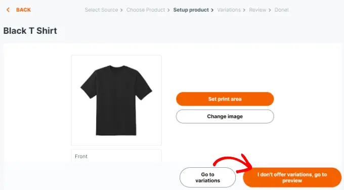 Finalizzare le modifiche Go to product preview
