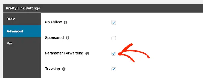 Como configurar o encaminhamento de parâmetros usando Pretty Links