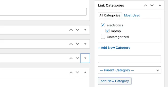 Adicionando categorias a um link de afiliado ThirstyAffiliates