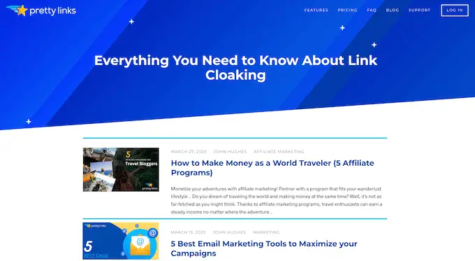 O blog de marketing de afiliados Pretty Links