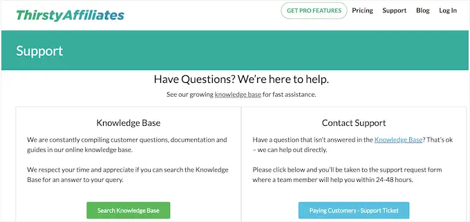 Um portal de suporte de marketing de afiliados