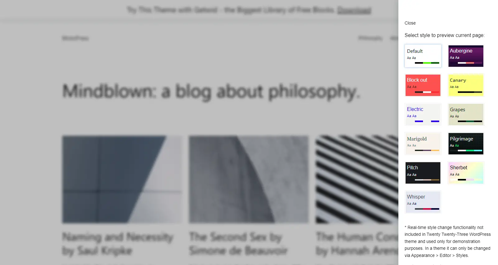 Diverses capacités de style présentées par le thème WordPress Twenty Twenty Three