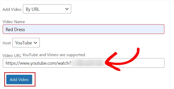 Incolla l'URL del video di YouTube Paste YouTube video URL
