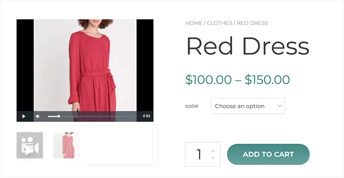 Anteprima per il video del prodotto Preview for WooCommerce product video