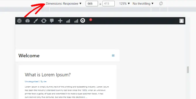 Options mobiles supplémentaires pour inspecter votre site dans Chrome Change the dimensions for responsiveness