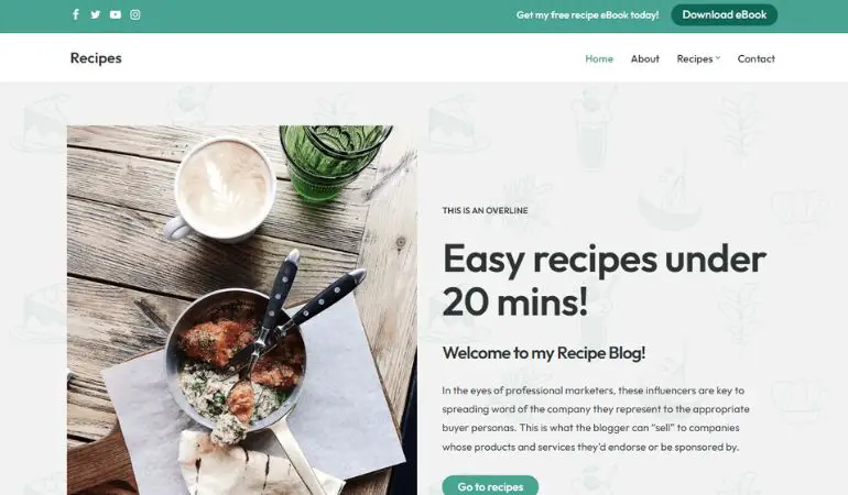 Tema Neve WordPress untuk Blog Makanan