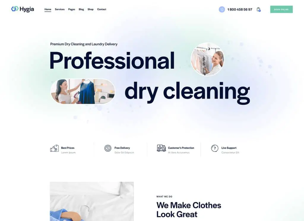 Higia | Layanan Kebersihan Tema WordPress Serbaguna