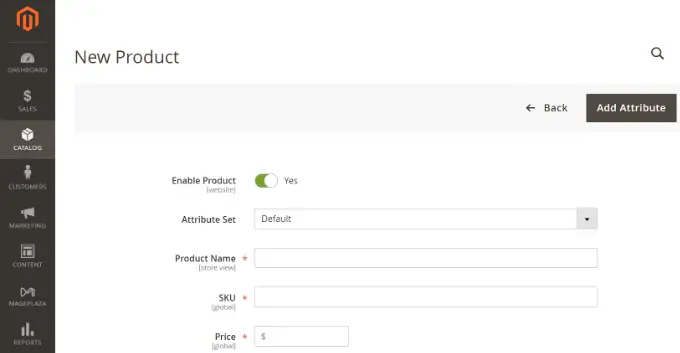 Aggiunta di prodotti in Magento