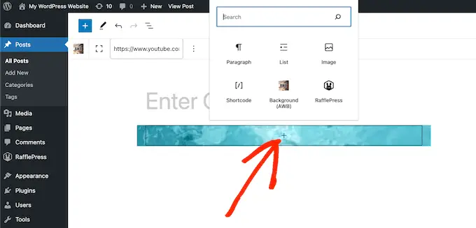 Adăugarea de blocuri la un videoclip de fundal YouTube Adding blocks to a YouTube background video