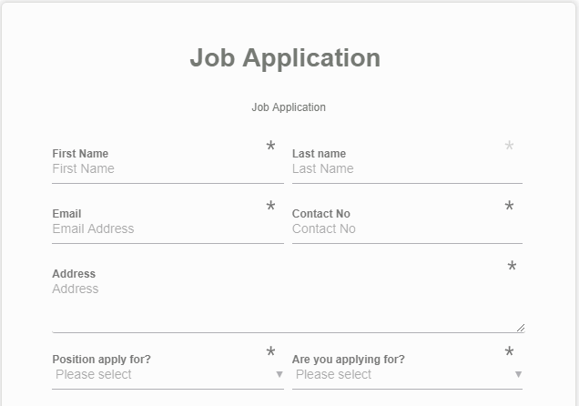 Formulario de solicitud de empleo mediante ARForms