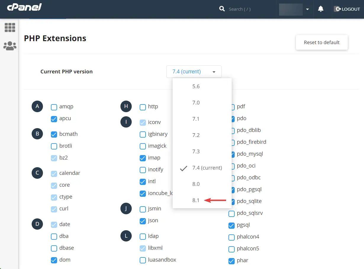 meningkatkan versi php di cpanel - tautan yang Anda ikuti telah kedaluwarsa.