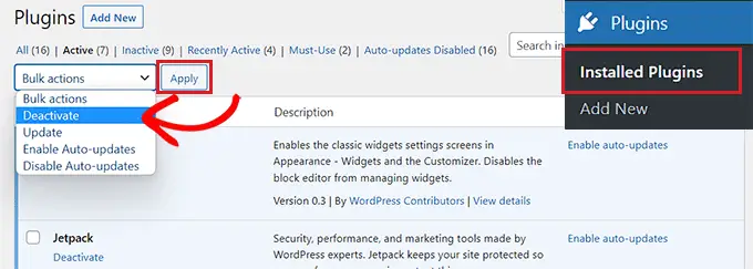 停用除 WooCommerce 之外的所有插件 Deactivate all the plugin except WooCommerce
