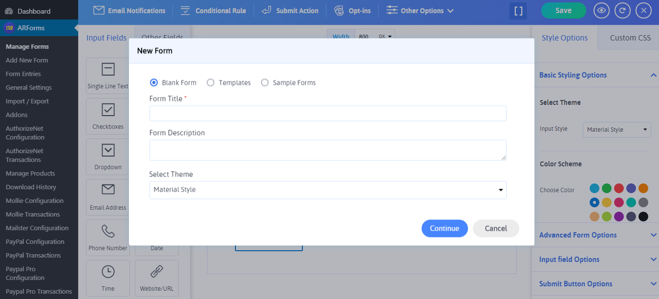 Utwórz formularz darowizny