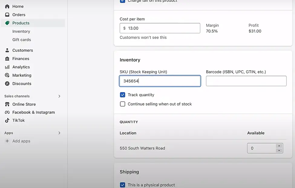 Escaparate de Shopify Starter Plan.