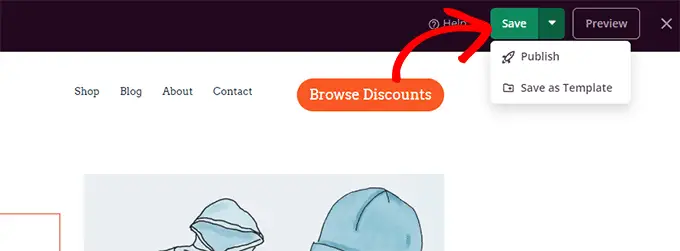 บันทึกและเผยแพร่หน้าผลิตภัณฑ์ Save and publissh product page