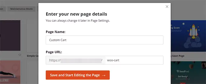 ชื่อหน้ารถเข็นและ URL Cart page tiitle and URL