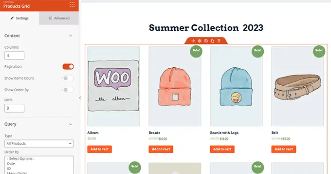ตัวเลือกการแสดงสินค้า Product display options