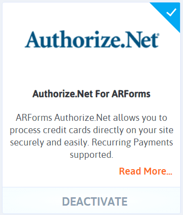 Componente aggiuntivo Authorize.Net