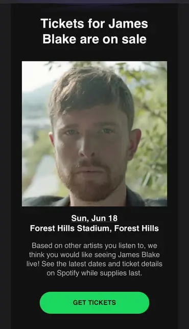 Tangkapan layar email HTML dari Spotify; Cara Menulis Email Pemasaran
