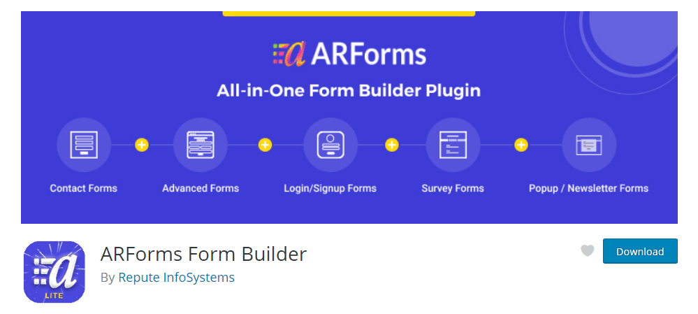 Загрузка версии ARForms Lite мин.