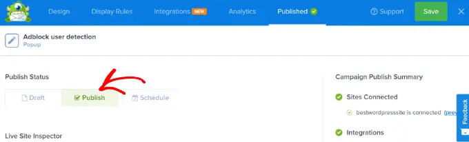 Publiez votre campagne de tracking Adblock Publish ad blocker campaign