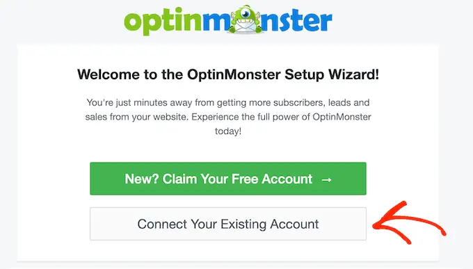 Connecter un compte OptinMonster à WordPress Connecting an OptinMonster account to WordPress