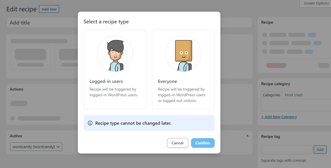 add-new-recipe - Cupoane avansate Adding a new recipe in Uncanny Automator.