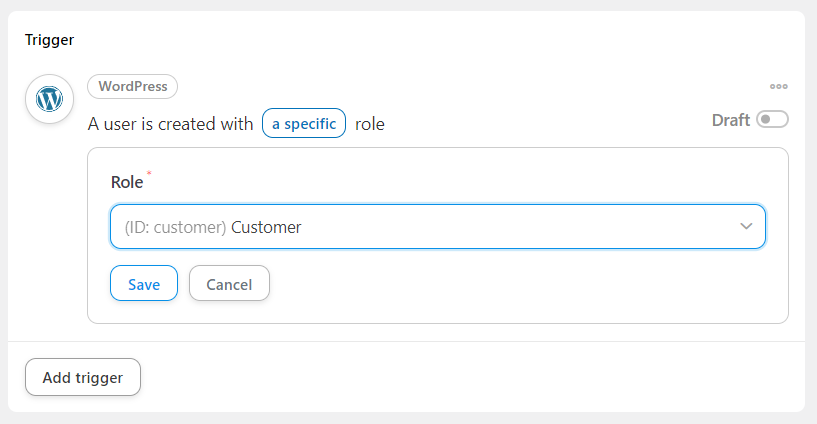 rol-client - Cupoane avansate Selecting the role of the new user