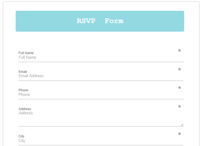 WordPress RSVP 表格 - RSVP 表格个人信息-min