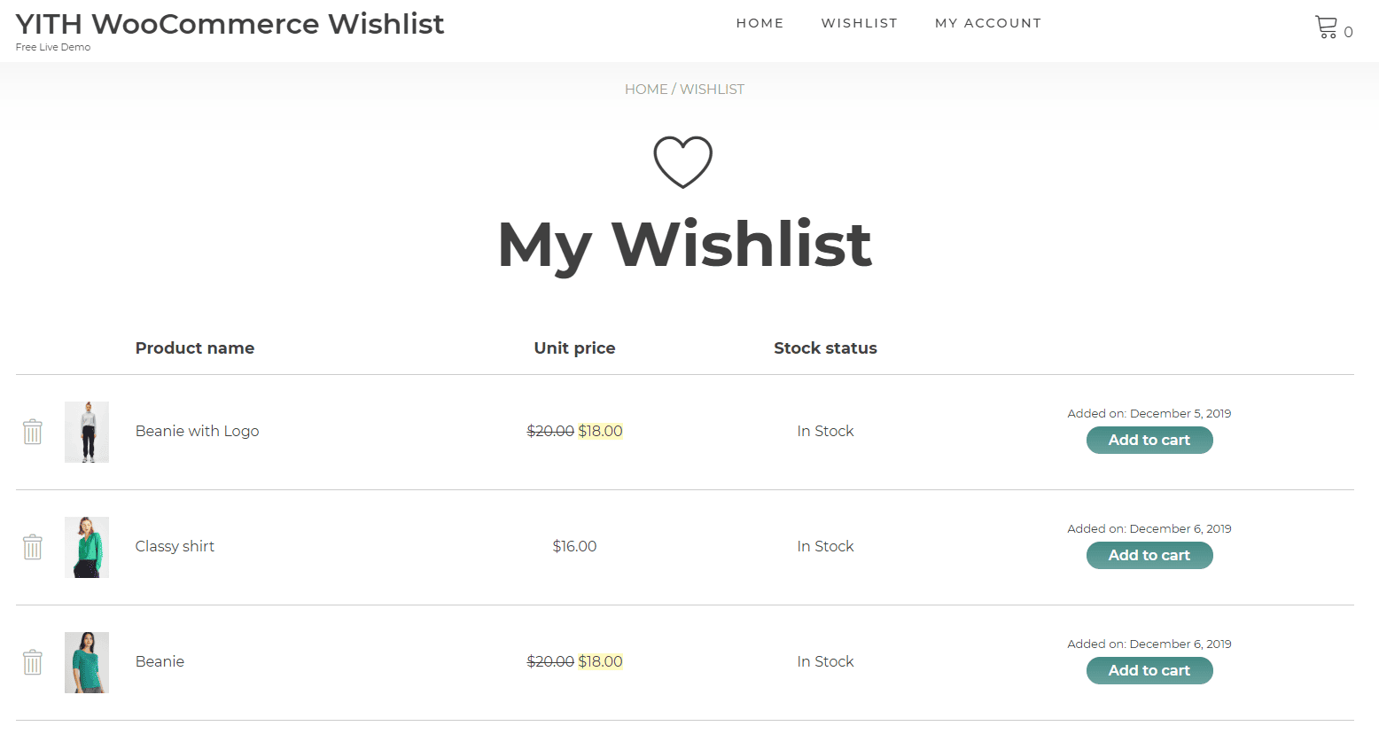 WooCommerce Lista mea de dorințe