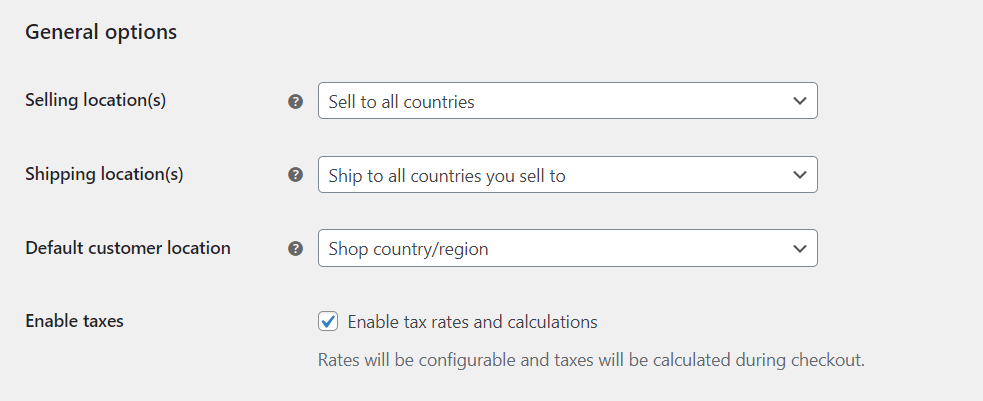 Setări generale WooCommerce
