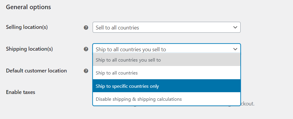 Expediați numai în anumite țări