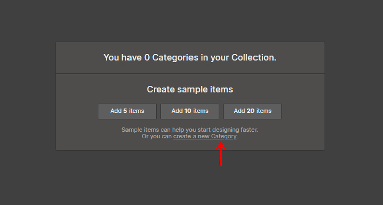 เลือก สร้างหมวดหมู่ใหม่ - สร้างบล็อกด้วย Webflow