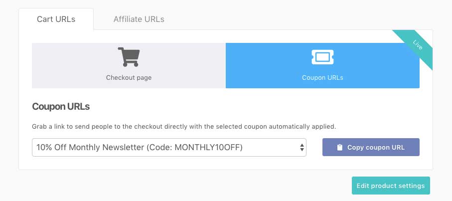 cupomurl2 - Cupons Avançados Coupon URL Example