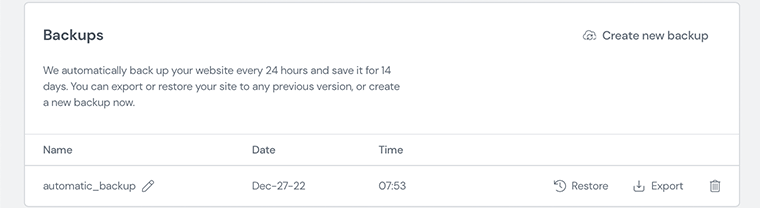 Copii de rezervă Elementor Cloud