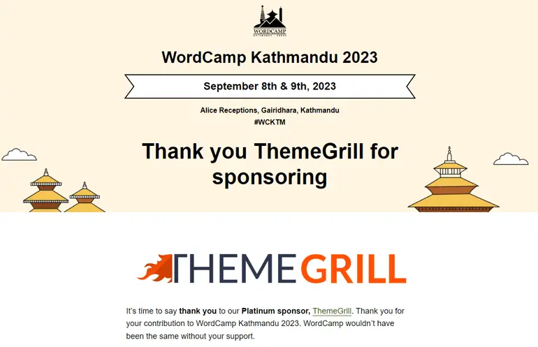 ThemeGrill sponsoruje WordCamp Kathmandu
