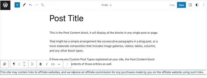 Menambahkan teks ke template blog WordPress Adding text to a WordPress blog template