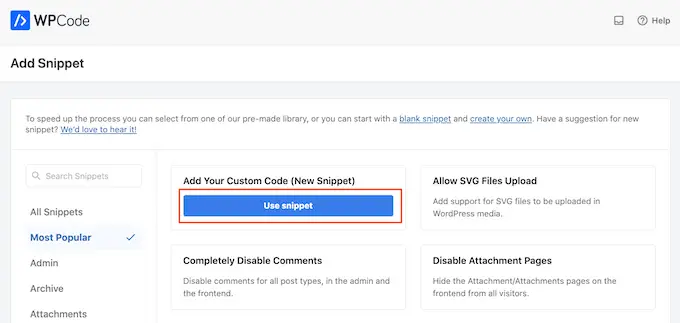 Menambahkan cuplikan khusus ke WordPress Adding custom snippets to WordPress