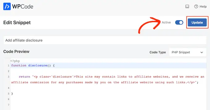 Memperbarui cuplikan kode khusus di WordPress Updating a custom code snippet in WordPress