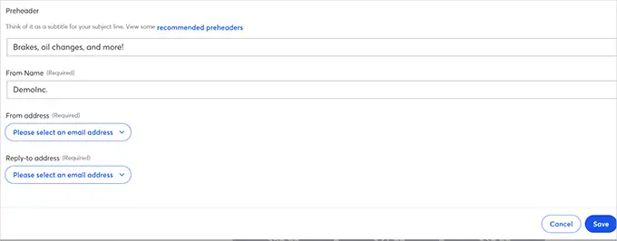 Altre impostazioni di posta elettronica Other email settings