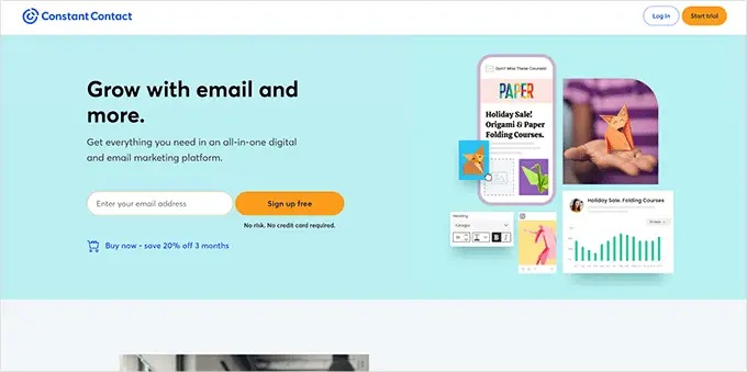Sito Web di contatto costante Constant Contact website