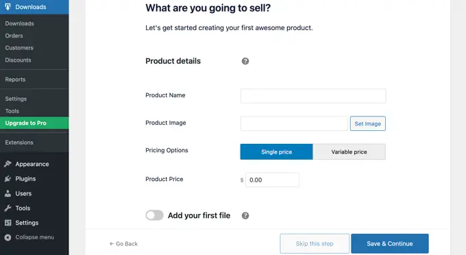 ตั้งค่าการดาวน์โหลดดิจิทัลอย่างง่าย คุณจะขายอะไร Easy Digital Downloads Setup What Are You Going to Sell?