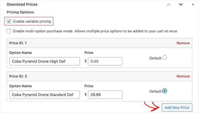 การเพิ่มราคาผันแปรให้กับผลิตภัณฑ์ที่ดาวน์โหลดได้ Adding Variable Pricing to a Downloadable Product
