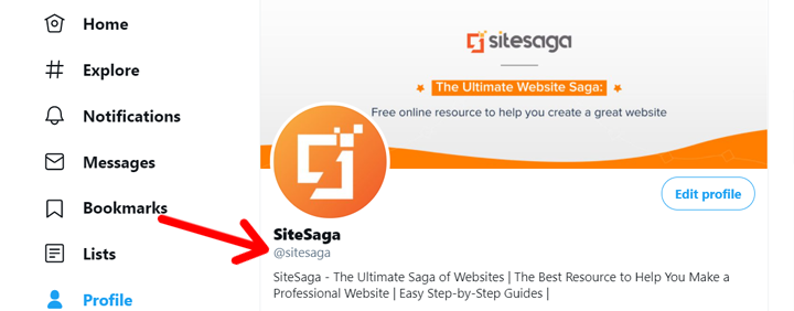 SiteSaga Twitter 句柄