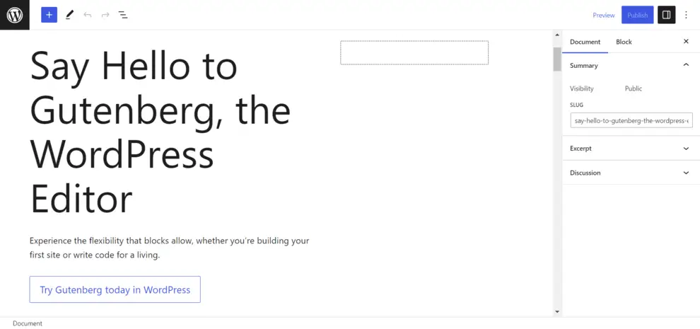Voici une introduction à l'éditeur Gutenberg dans le débat Gutenberg vs Elementor.