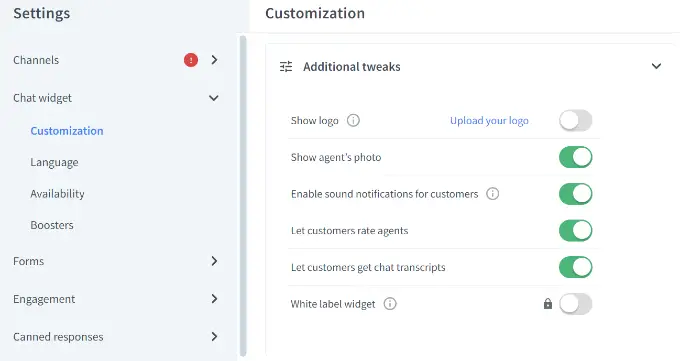 Cambiar configuraciones adicionales Change additional settings