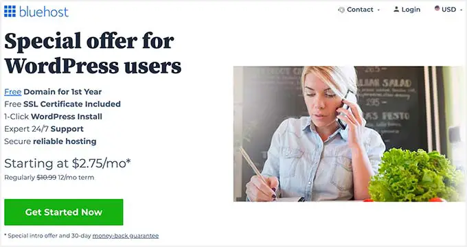 Specjalna oferta Bluehost dla czytelników WPBeginner Bluehost offer for WPBeginner readers