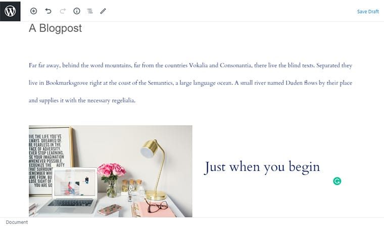 Crearea postării cu WordPress Gutenberg Editor