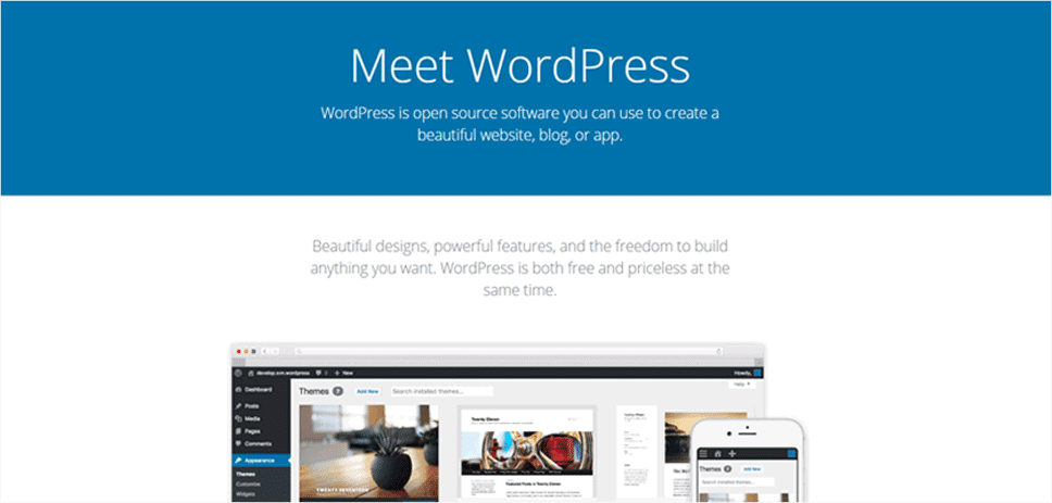 Creator de site-uri WordPress.Org