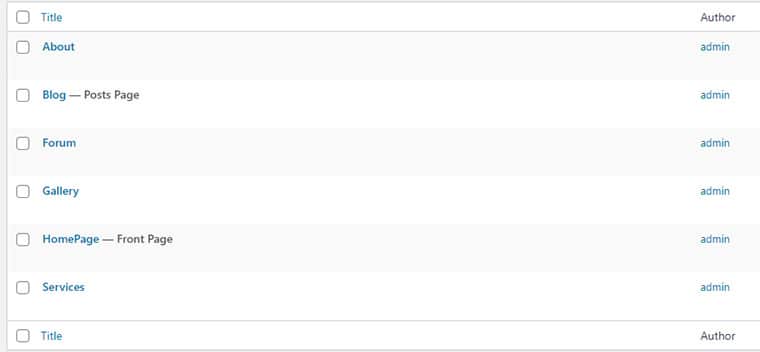 Lista paginilor dintr-un site